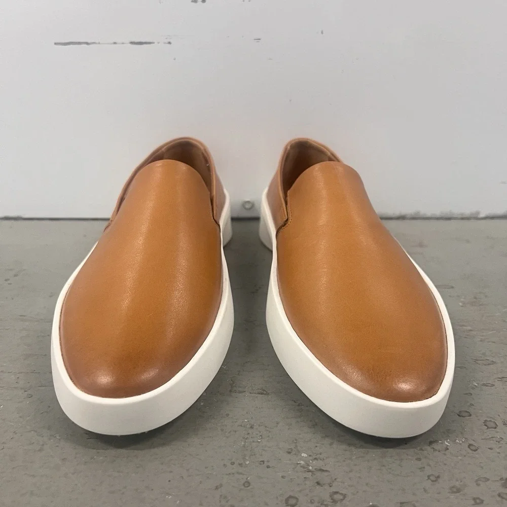 Wolf & Shepherd Cruise Slip-On Sneakers Honey Brown Leather 7.5‎ Men 9 Women's